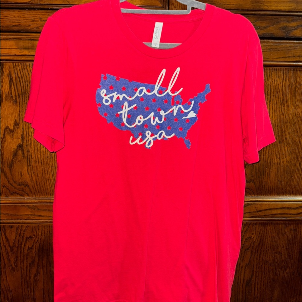 Red 'Small Town USA' Graphic T-Shirt